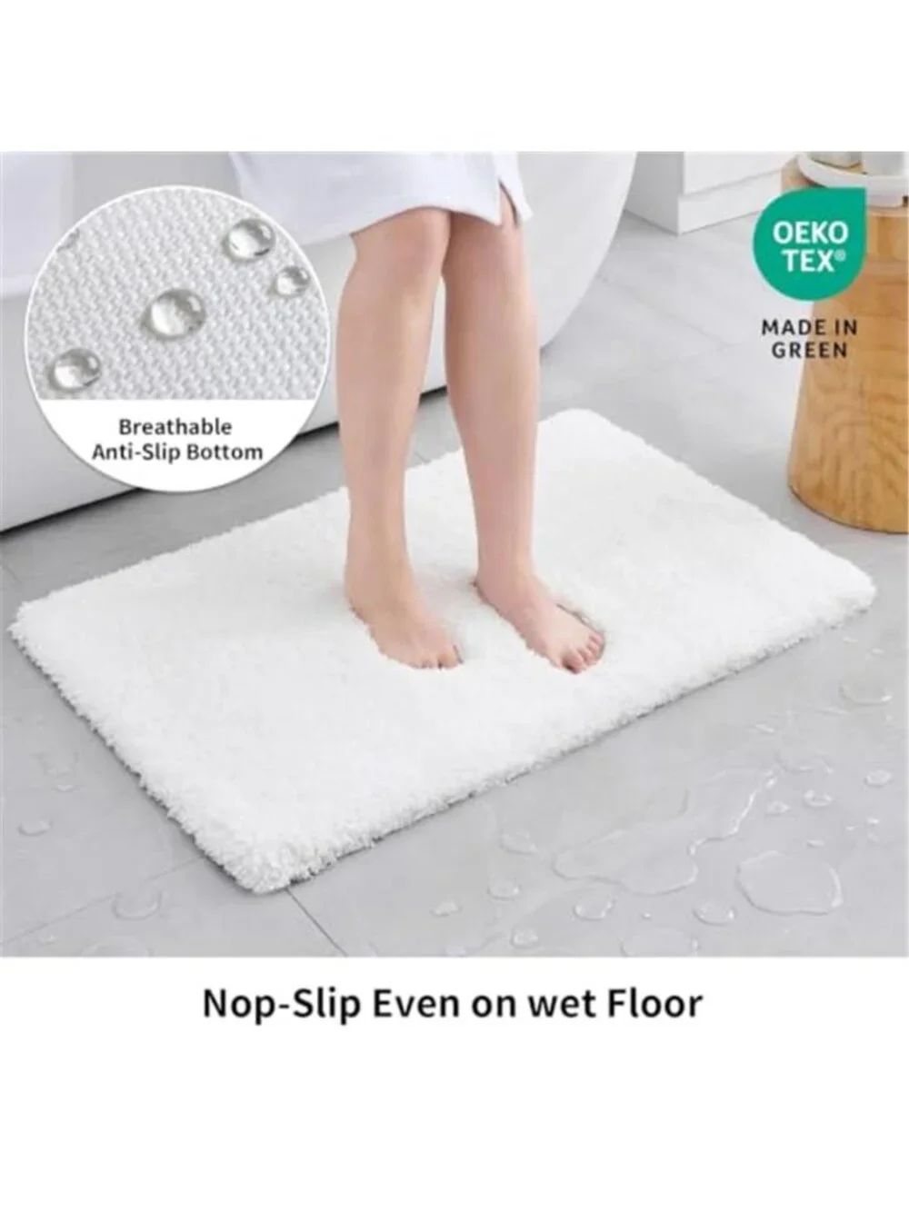 17 x 24 Bathroom Rug Extra Thick Plush Microfiber Bath Mat Absorbent Non Slip